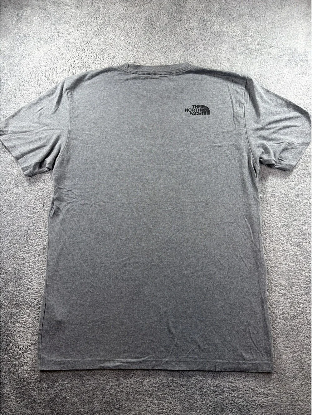The North Face Men's Gray Short Sleeve T-Shirt Neon Logo Graphic Crew